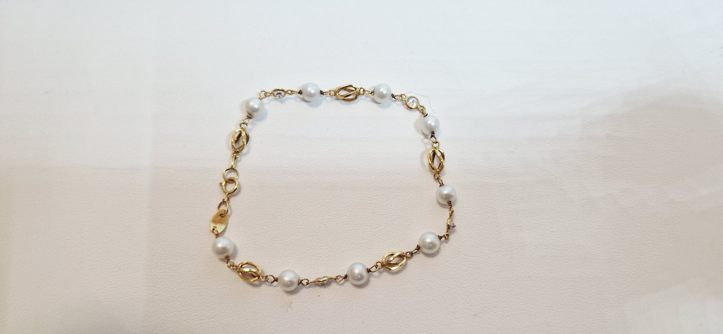 Bracelet Maillons Fantaisie en Or Jaune 18K 3.83grs