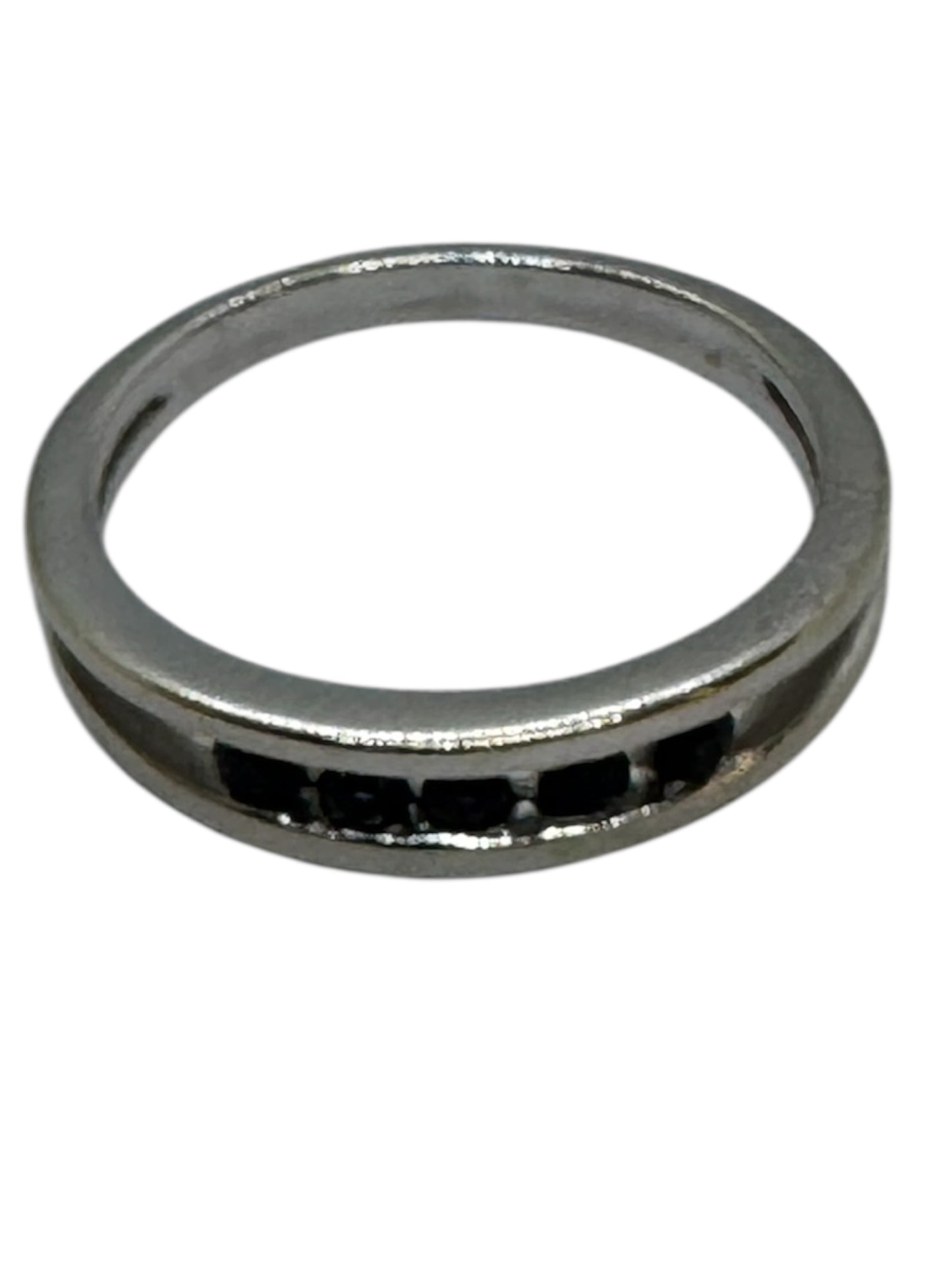 Bague Demi-Tour Or Blanc 18K et Saphirs Naturels
