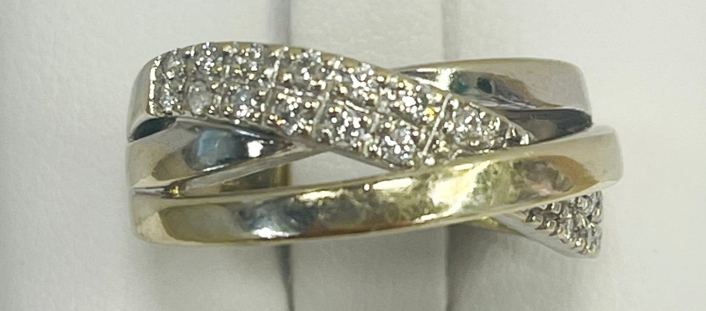 Bague Or Blanc 18K  avec Diamants 5.70 Grs - Taille 54