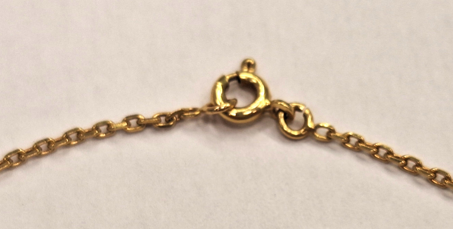 Collier Princesse Or Jaune 18K avec Anneau Ressort