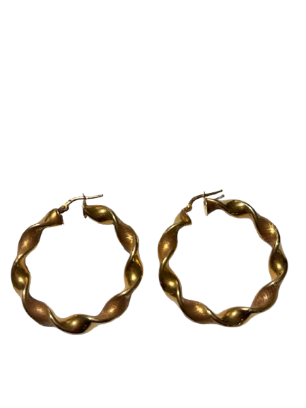 Boucles d'oreilles créoles en or jaune 18K 7.61 Grs