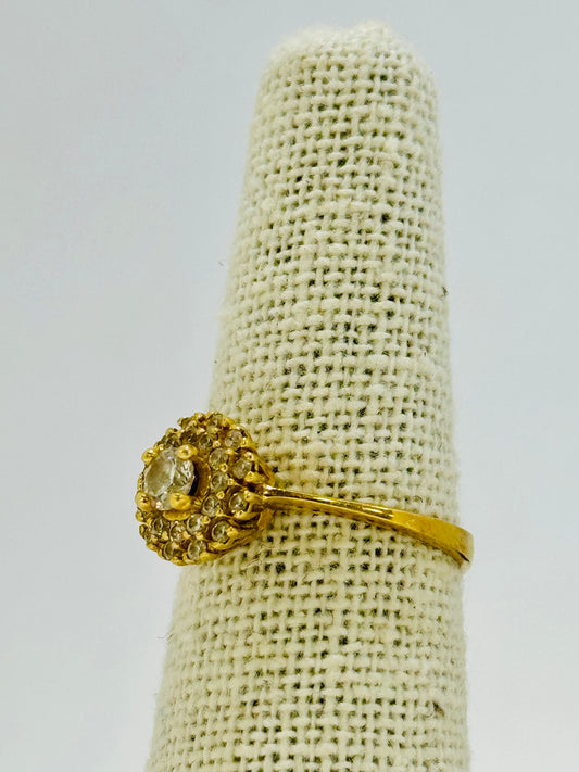 Bague en Or Jaune 18 K avec Oxyde de Zirconium - T 56