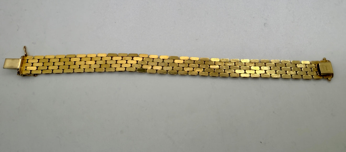 Bracelet Vintage Maillon Grain de Riz en Or Jaune 750/1000 - 22.36 Grs
