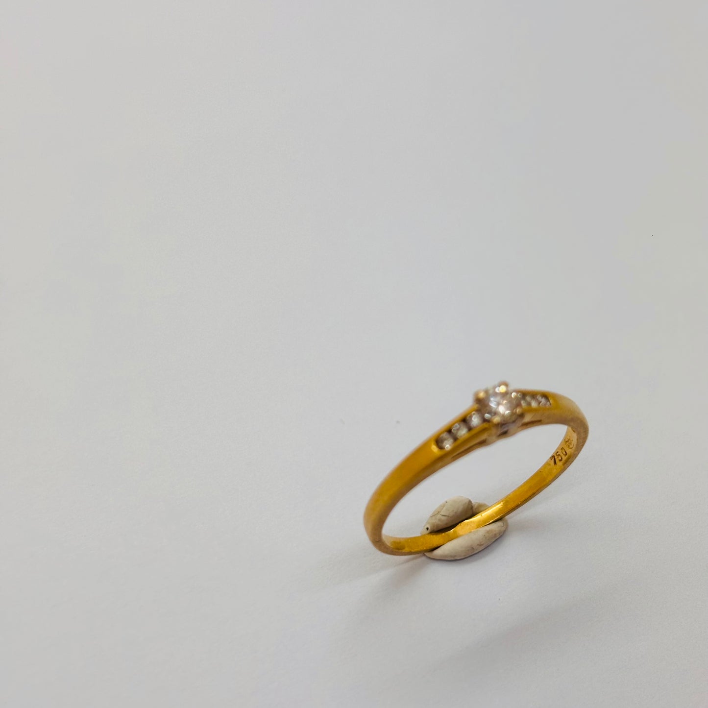 Bague solitaire en or jaune 18K Taille-54