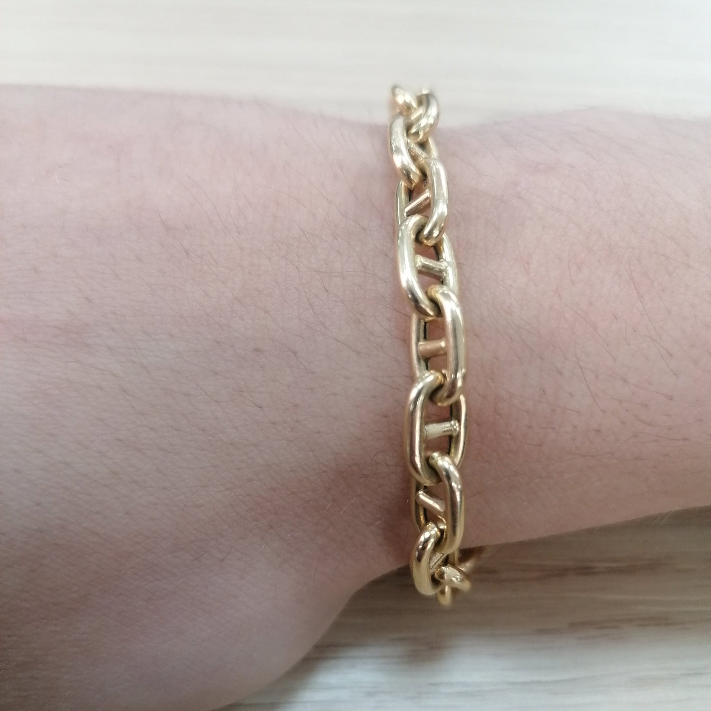 Bracelet maille marine en or jaune 18K 9.44 Grs