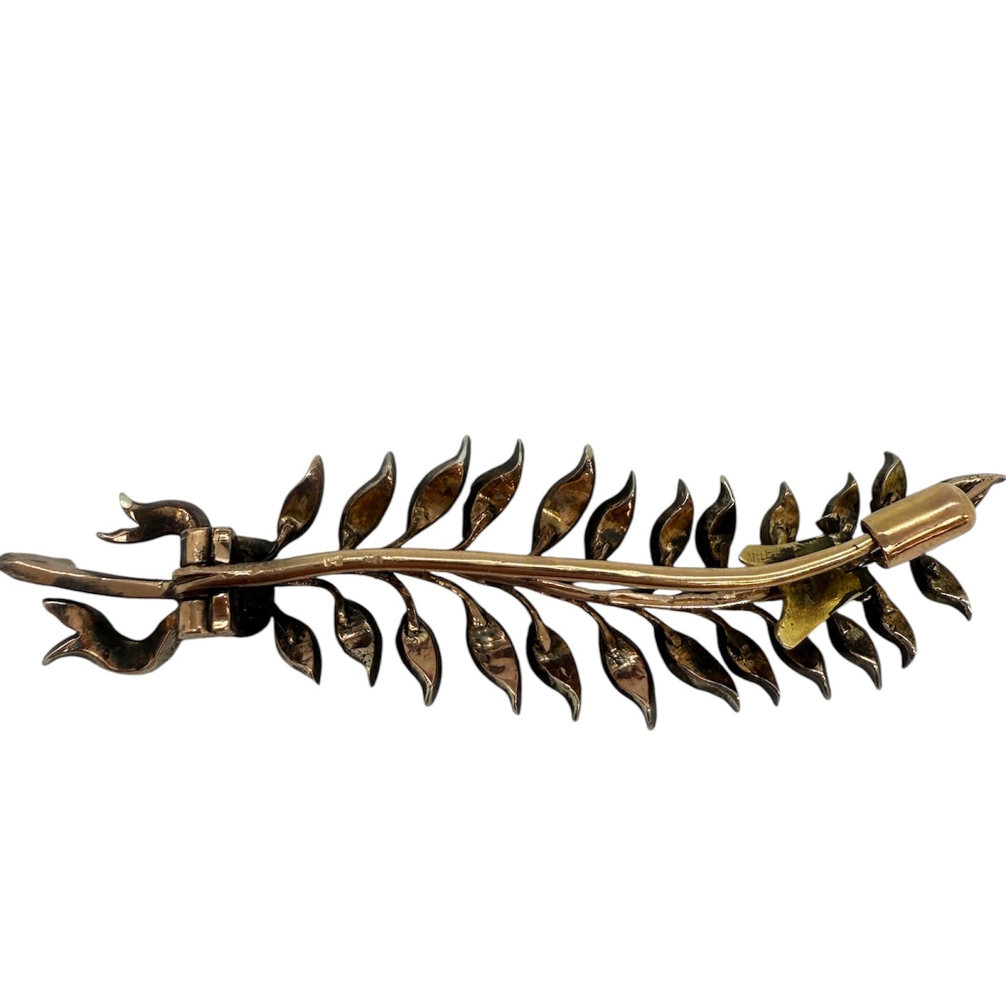Broche feuille en or jaune 18K 5.88 Grs