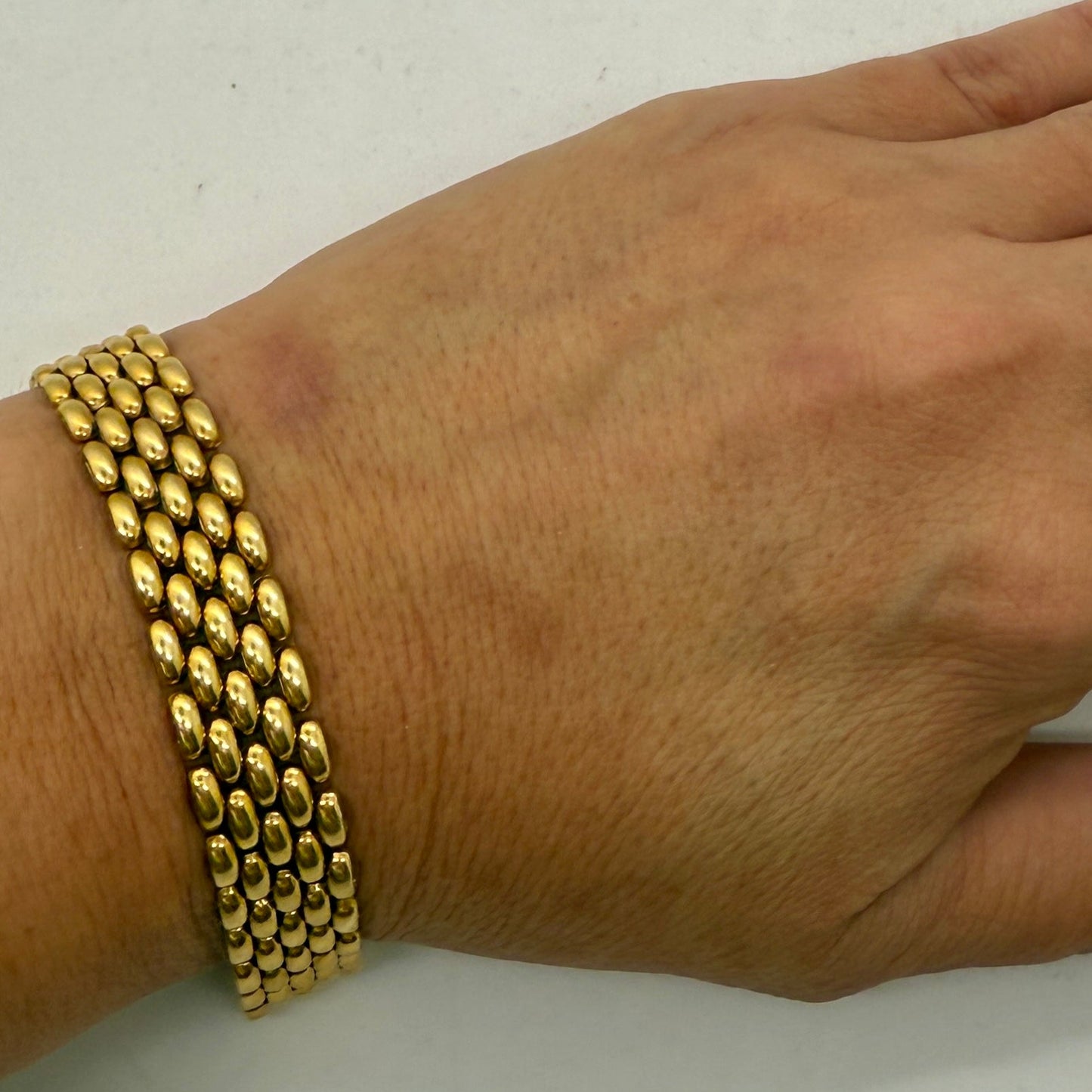 Bracelet Vintage Maillon Grain de Riz en Or Jaune 750/1000 - 22.36 Grs