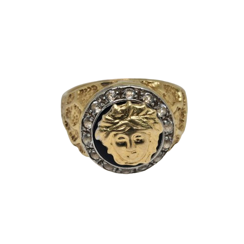 Bague chevalière en or jaune 18K Taille-72