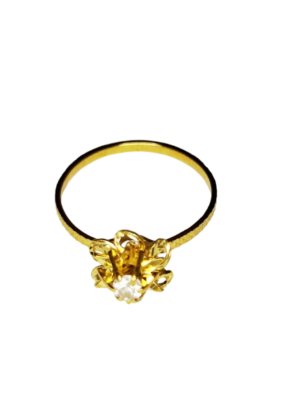 Bagues Chou en Or Jaune 18K avec Oxyde de Zirconium