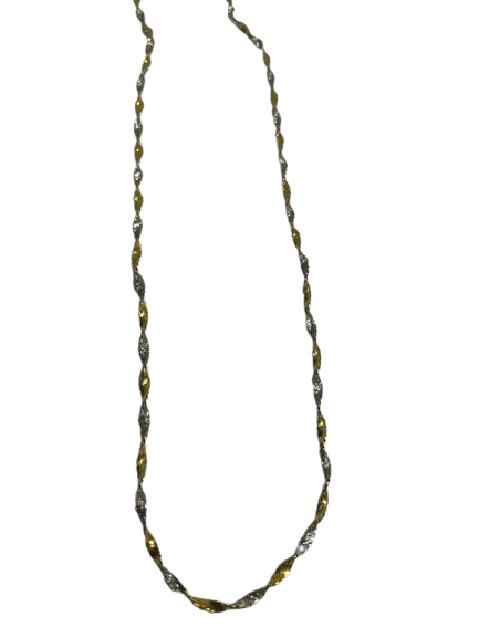 Collier Ras du Cou en Or Jaune et Blanc 18K 4.33 Grs