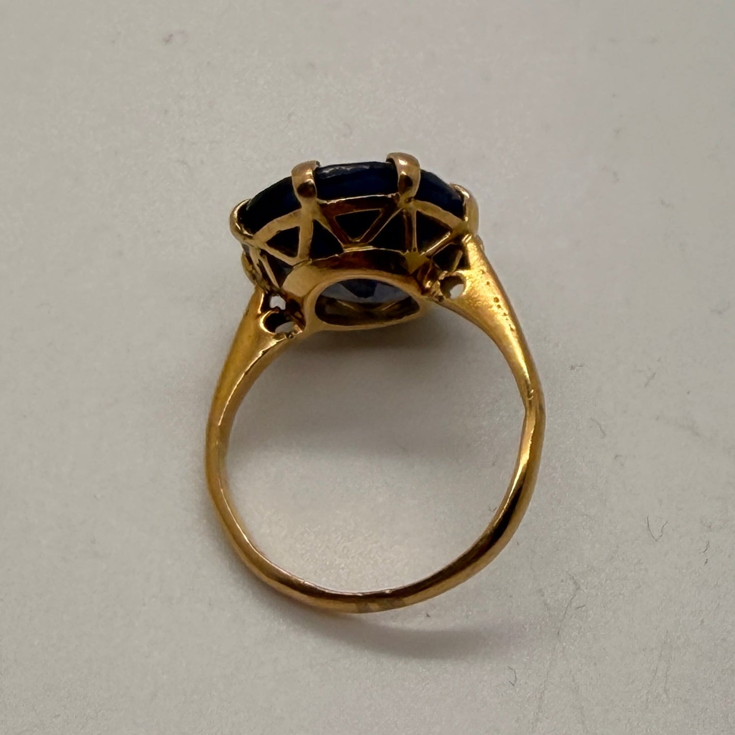 Bague en Or Jaune et Améthyste 18K -Taille 51