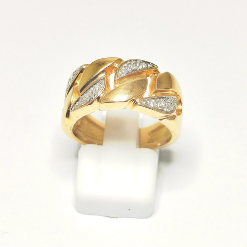 Bague Jonc Or Jaune 18K Certifié Diamants – 8.92 Grs