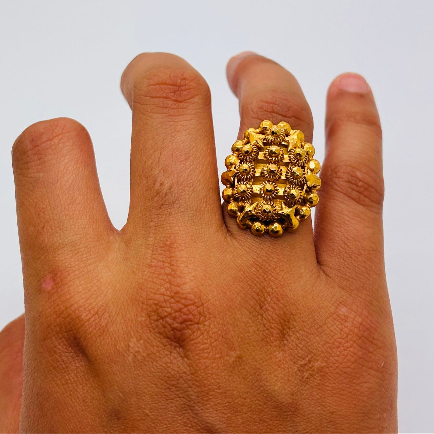 Bague ancienne en Or Jaune 22K 9.23 Grs Taille 51