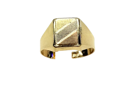Bague Chevalière en Or Jaune 18K Taille-58