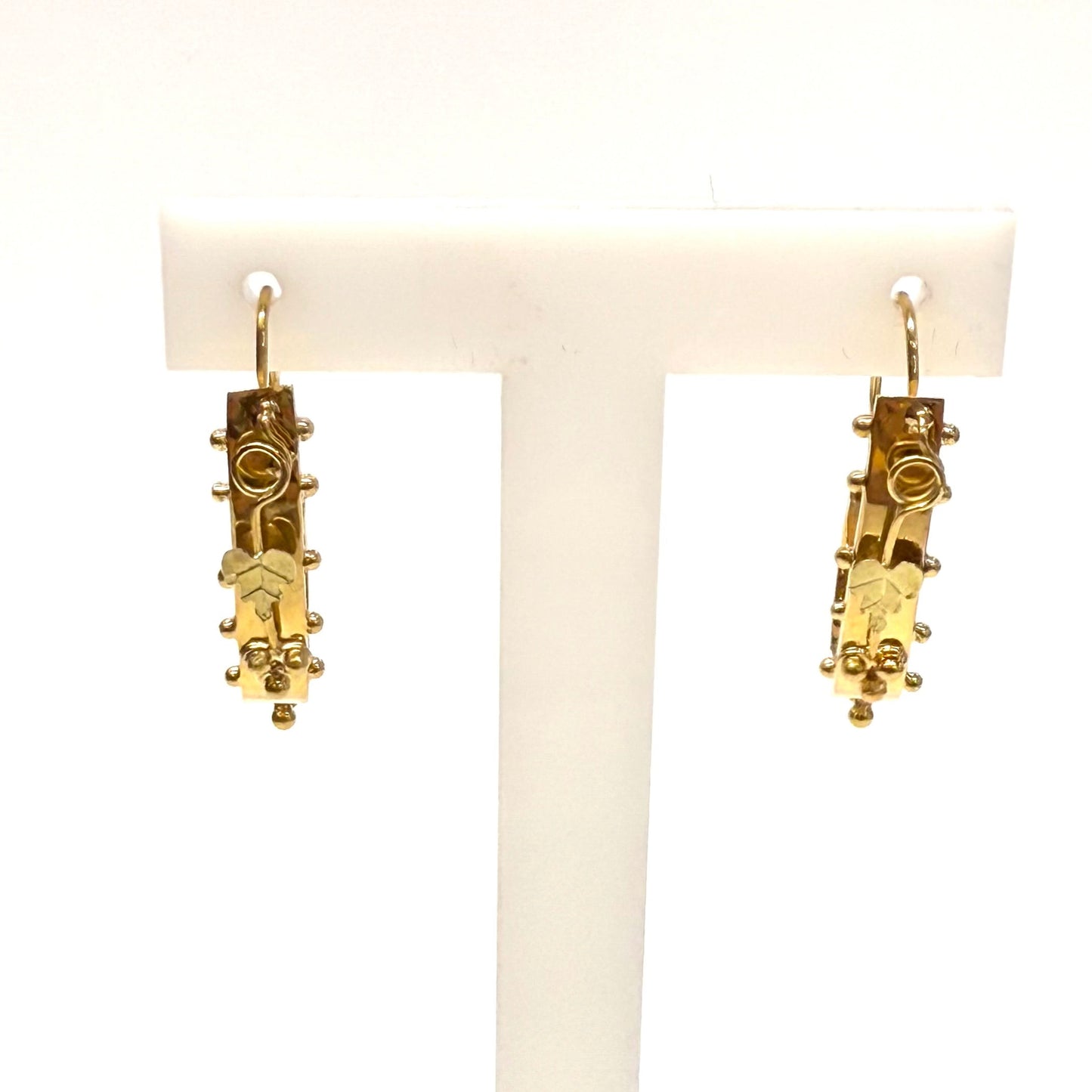Boucles d'oreilles Or Jaune Dormeuses 18k 3.20 Grs
