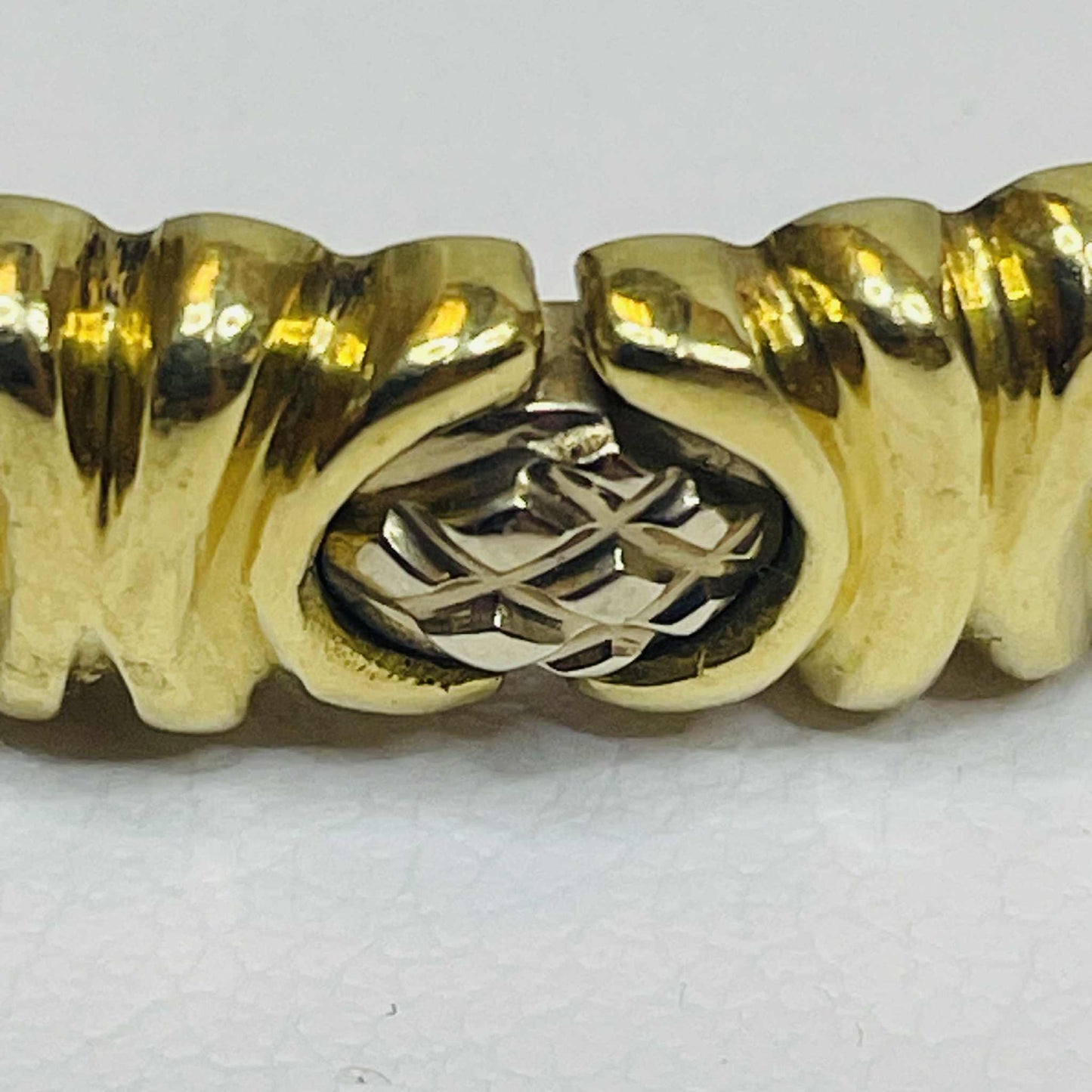 Bracelet jonc en or jaune et or gris 18K 32.15 Grs