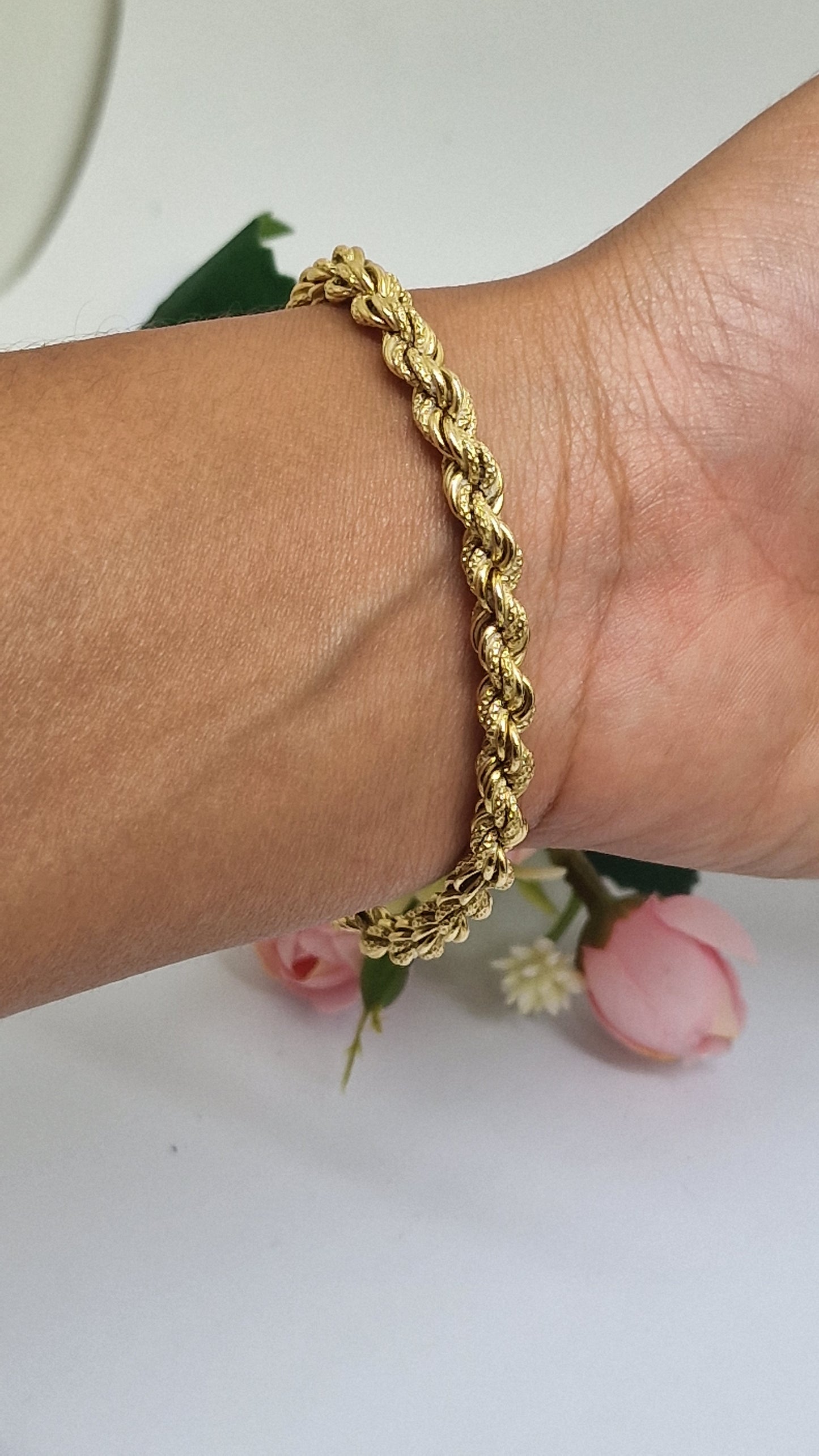 Bracelet Maillon Torsadé en Or Jaune 18K 10.16 Grs
