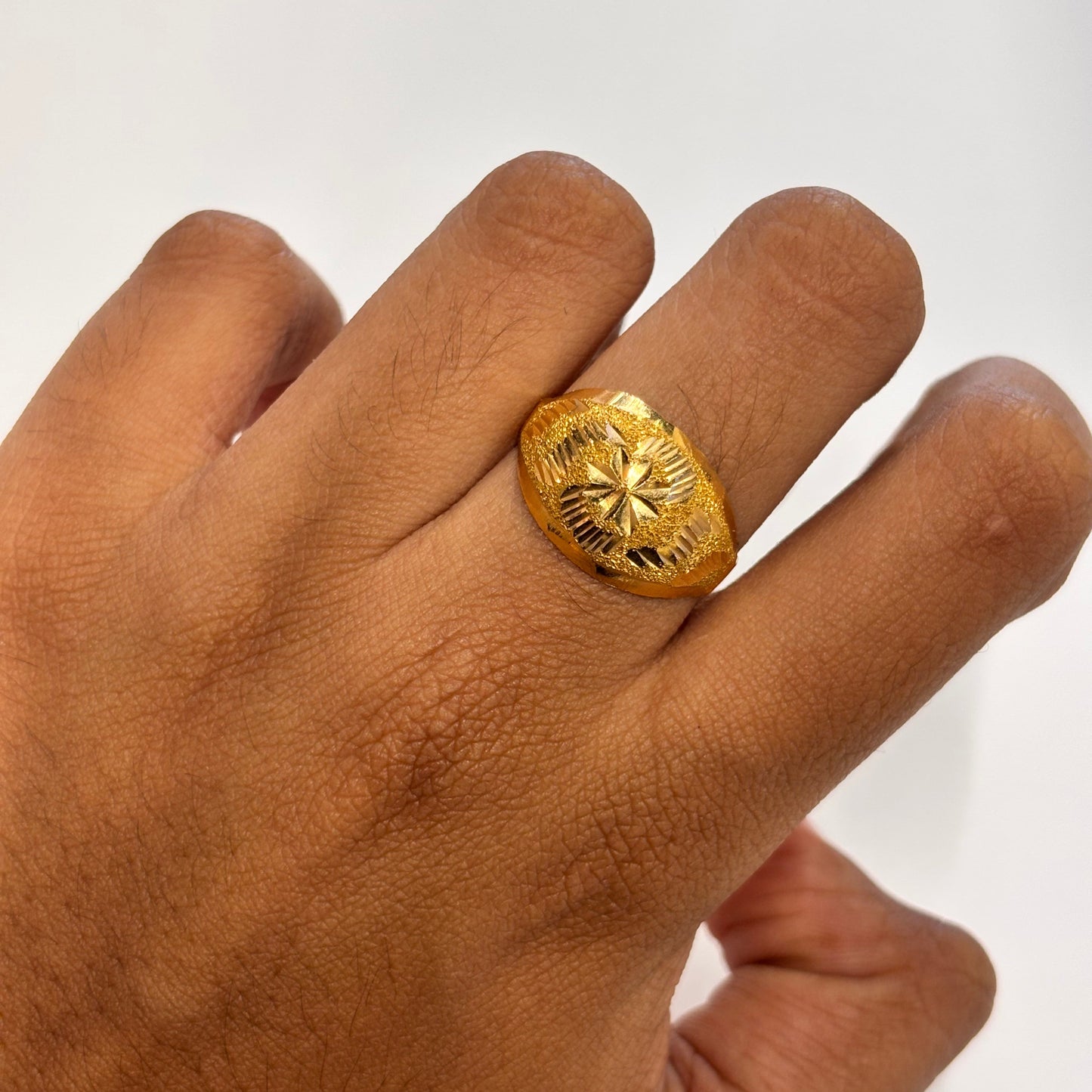 Bague Demi Tour en Or Jaune 22K Taille-59