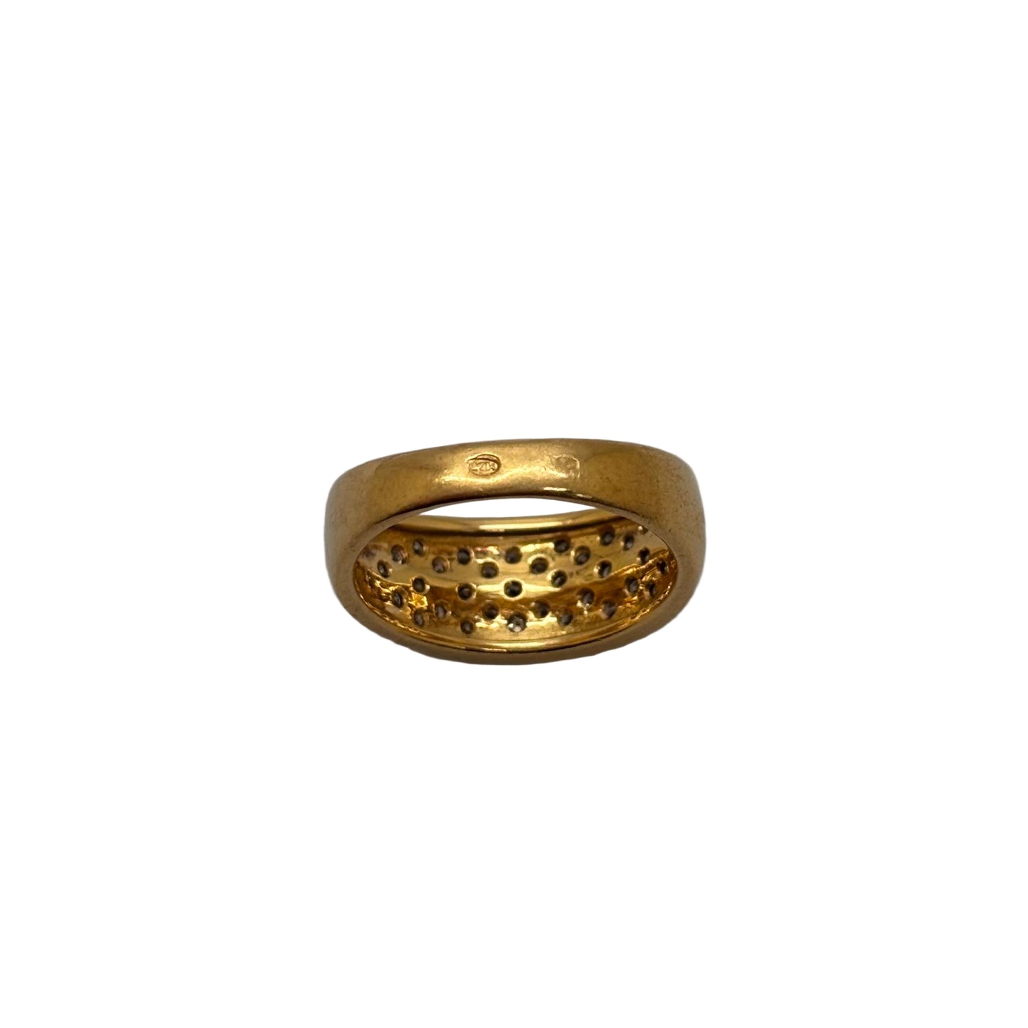 Alliance en Or Jaune et Or Gris 18K avec 34 diamants 5.14 Grs - Taille 52