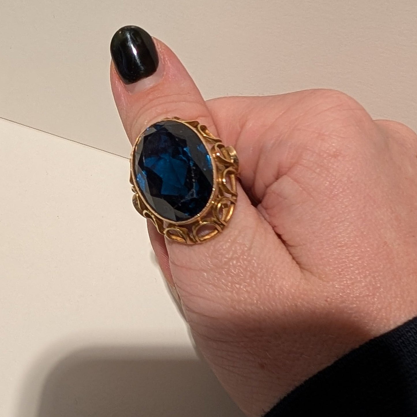 Bague en or jaune 18 carats avec pierre Taille -56
