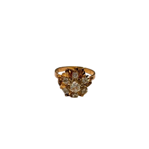 Bague Chou en Or Jaune avec Oxyde de Zirconium - T 54