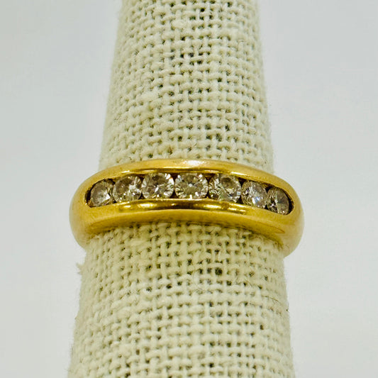 Bague Demi Tour en Or Jaune 18K - T 51