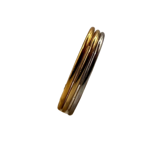 Bague Alliance Or Jaune et Blanc 18K T.53