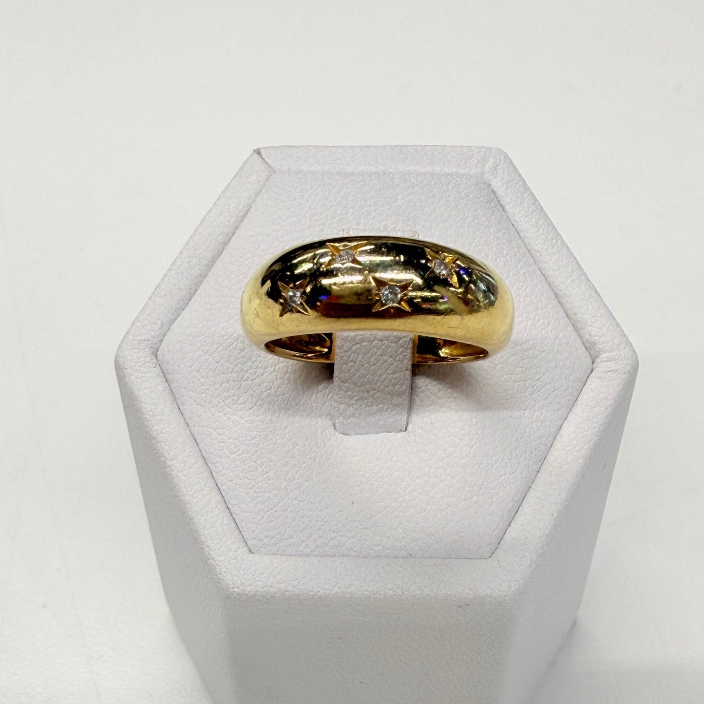 Bagues Or Jaune 18k avec Diamants - Taille 53