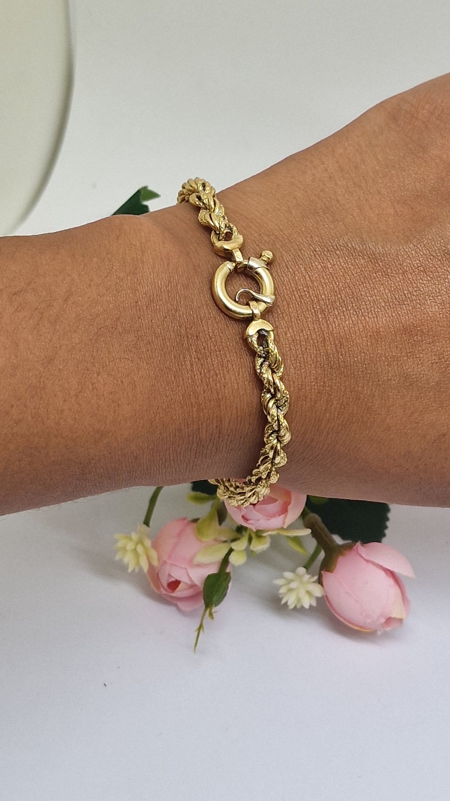 Bracelet Maillon Torsadé en Or Jaune 18K 10.16 Grs