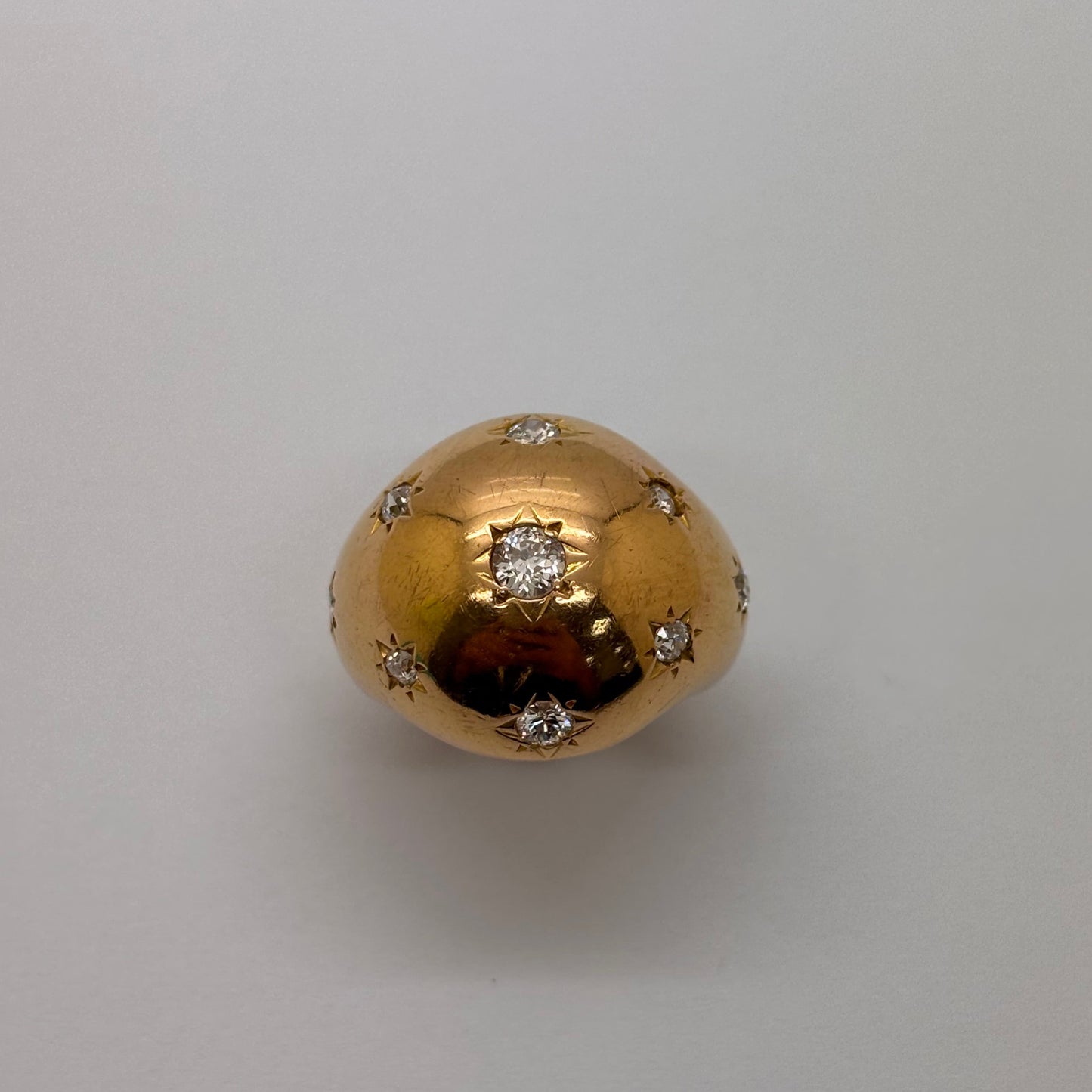 Chevalière en or 18K avec diamants Taille-53