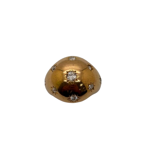 Chevalière en or 18K avec diamants Taille-53