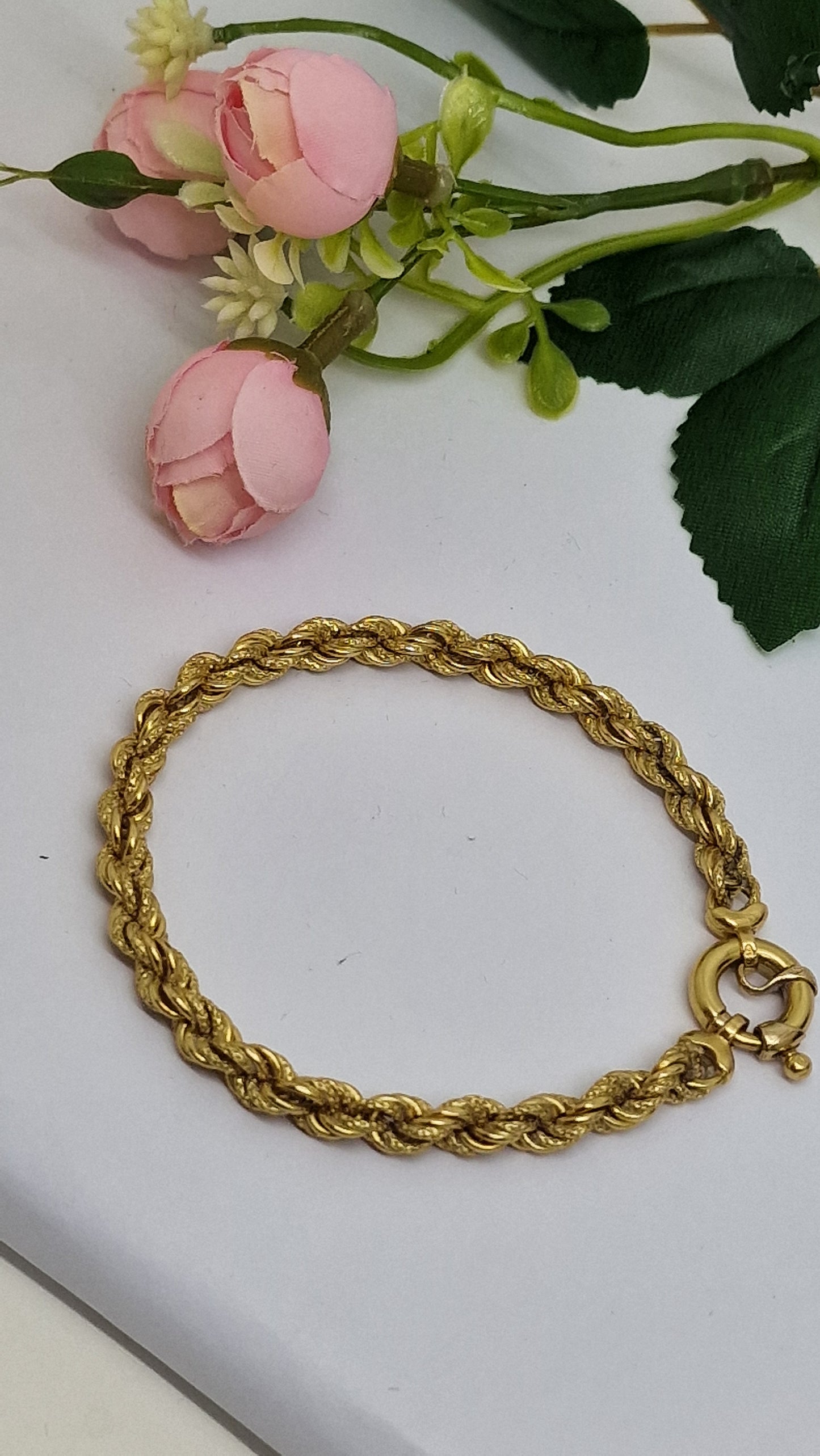 Bracelet Maillon Torsadé en Or Jaune 18K 10.16 Grs