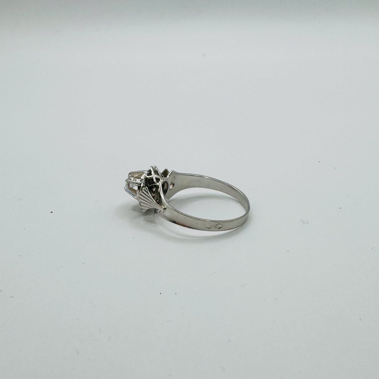 Bague Chou en Or Blanc 18 K avec Oxyde de Zirconium - T51 cm