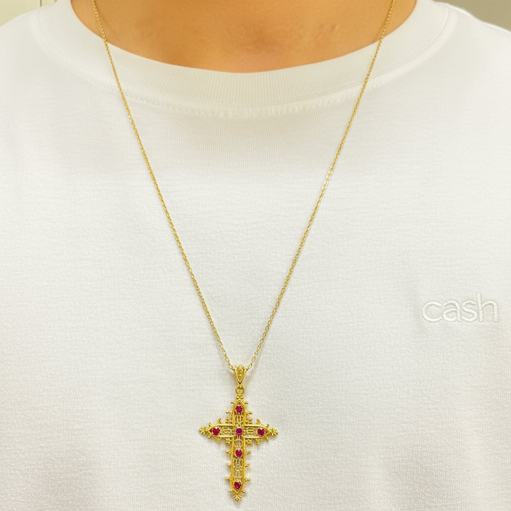 Pendentif Croix en Or Jaune 18K