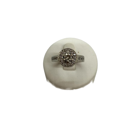 Bagues Empierrées en Or Blanc 18K Taille-54