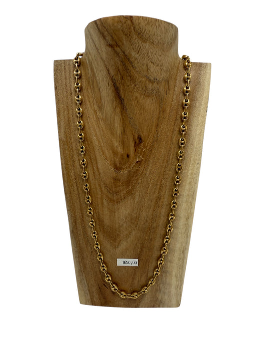 Collier Grain de Café Or Jaune 18K Lg 42cm