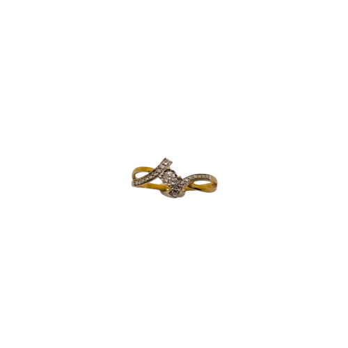 Bague en Or Jaune et Blanc 18K Taille-55.5