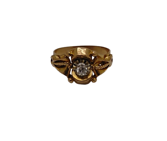 Bague Tank en Or Jaune 18K Taille-57