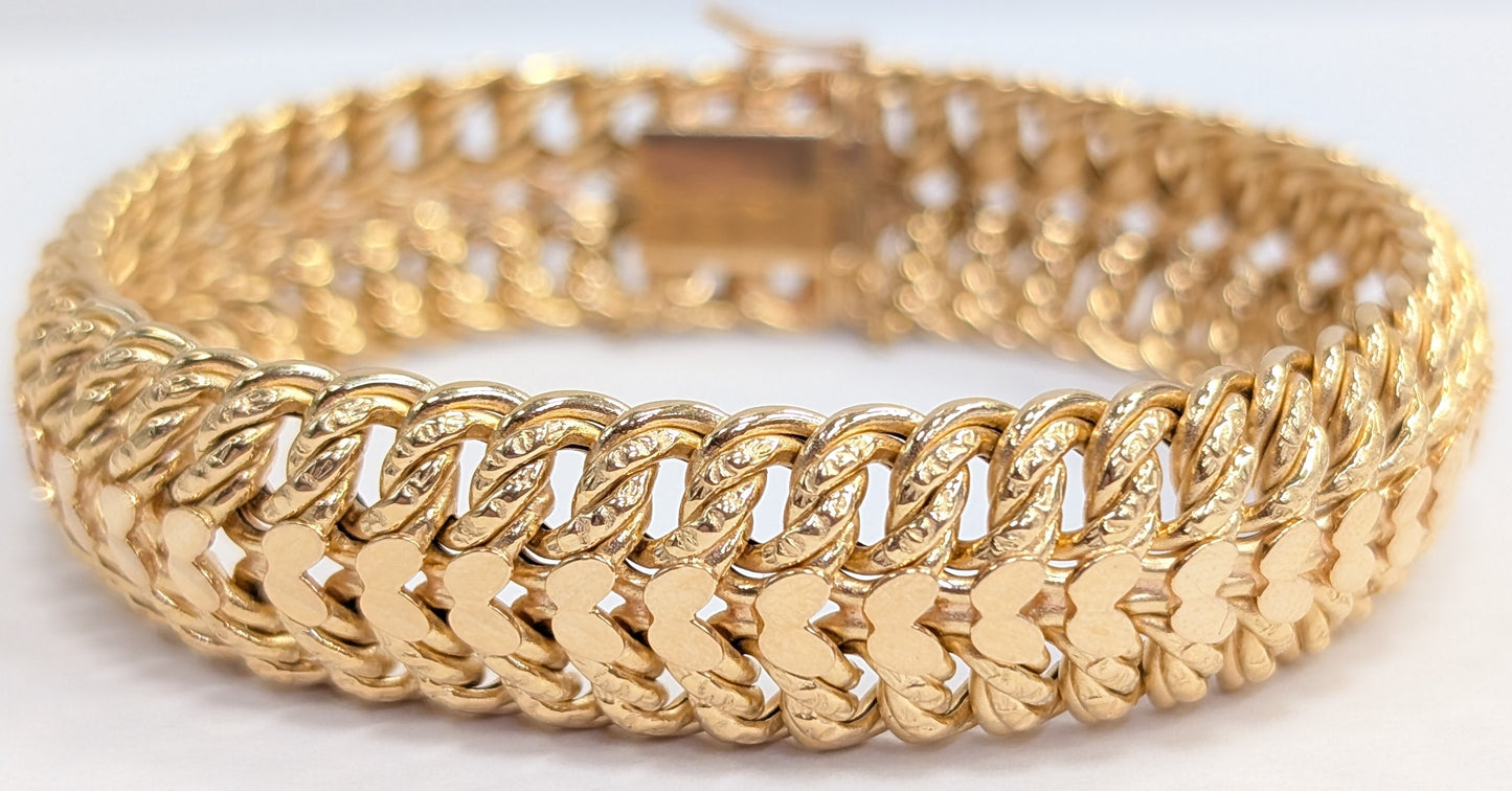 Bracelet Maillon Or Jaune 18K Maille Américaine 24.54 Grs