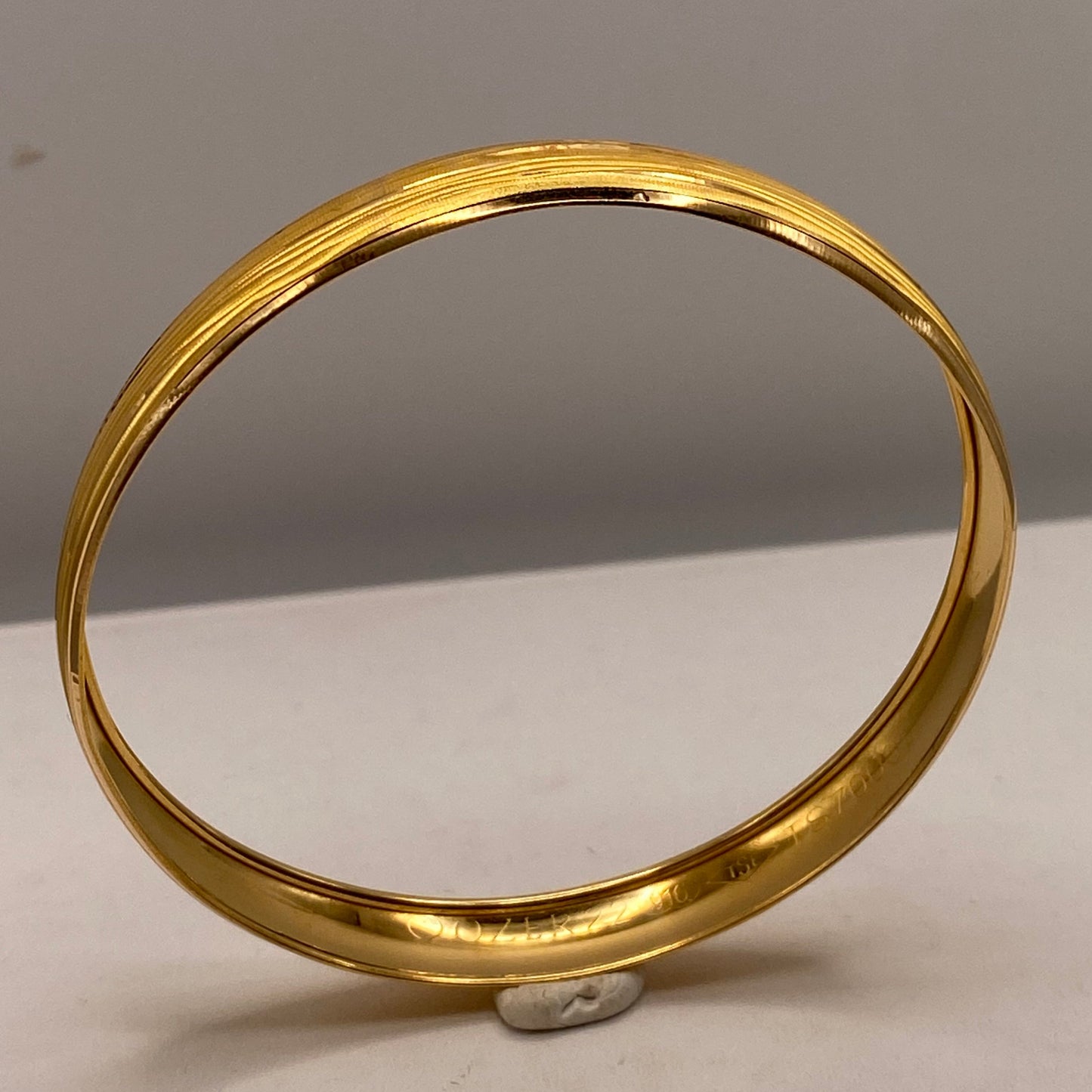 Bracelet Jonc Ciselé en Or Jaune 22K - 9.35g
