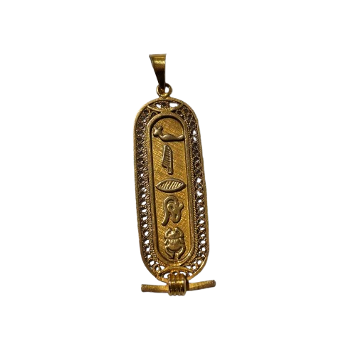 Pendentif Cartouche Égyptien en Or Jaune 18k - 4.35 Grs