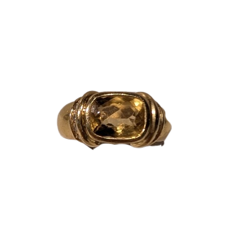 Bague Tank en Or Jaune 18K Taille-58
