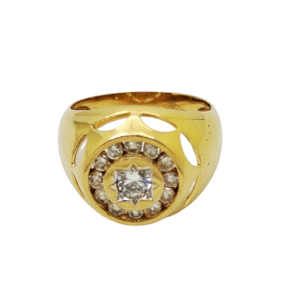 Chevalière en Or Jaune 18K Taille-59
