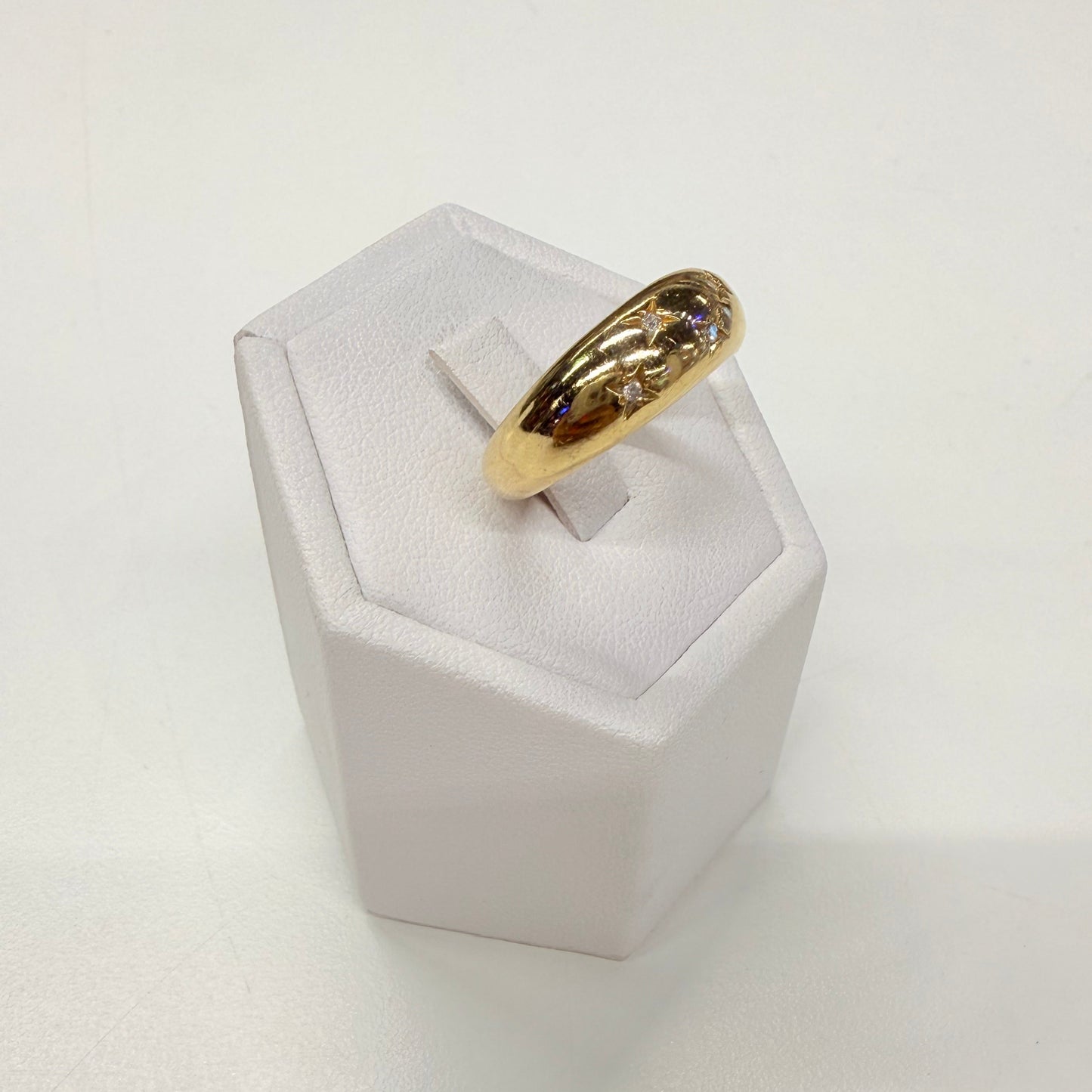 Bagues Or Jaune 18k avec Diamants - Taille 53