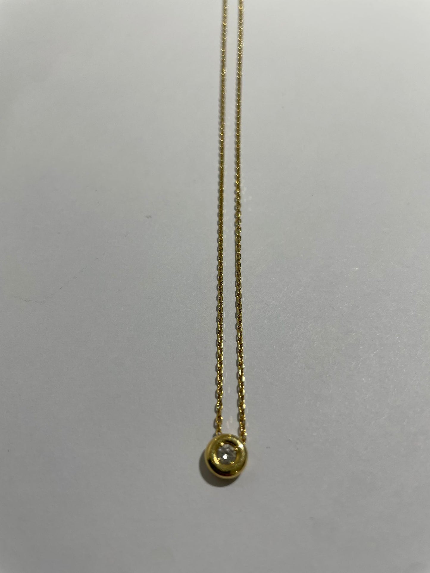 Collier Princesse Or Jaune avec Diamant 0.3cm