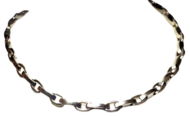 Collier Ras du Cou Or Jaune et Blanc 18K 48.14 Grs
