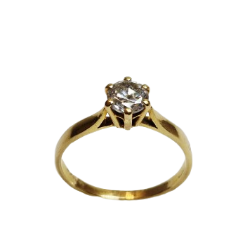 Bague Solitaire en Or Jaune 18 Carats Taille-52