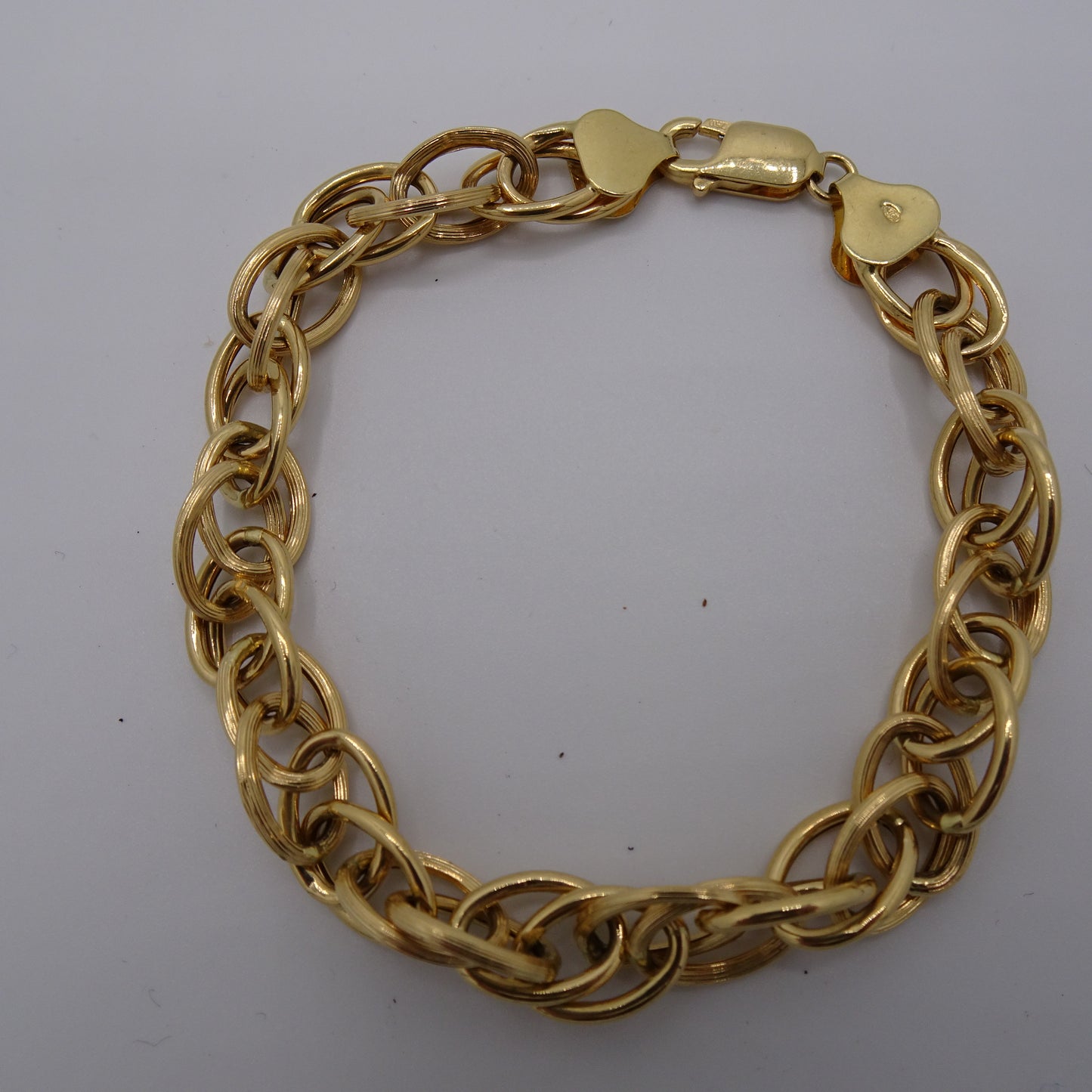 Bracelet or jaune 750/1000 – Double maille forçat – 20 cm