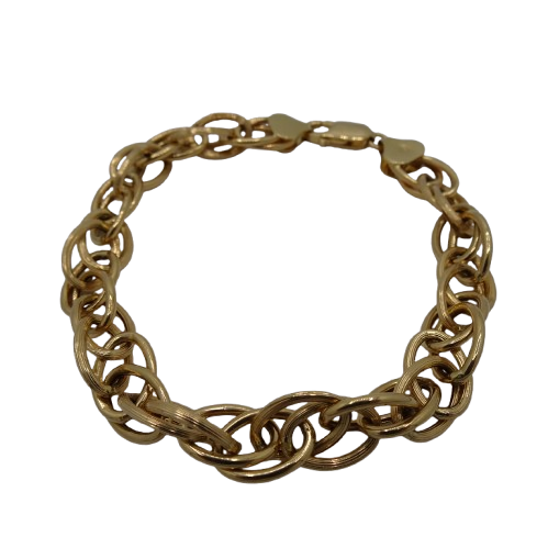 Bracelet or jaune 750/1000 – Double maille forçat – 20 cm