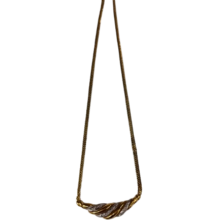 Collier Matinée Diamants Or Jaune et Or Gris 18K 10.19 Grs